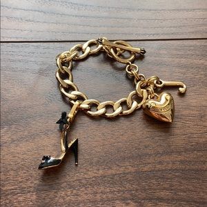 Juicy Couture Gold Tone Charm Bracelet